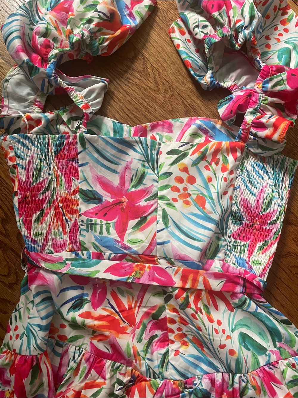 Floral Ruffle Romper - Multi - Picture 8 of 8